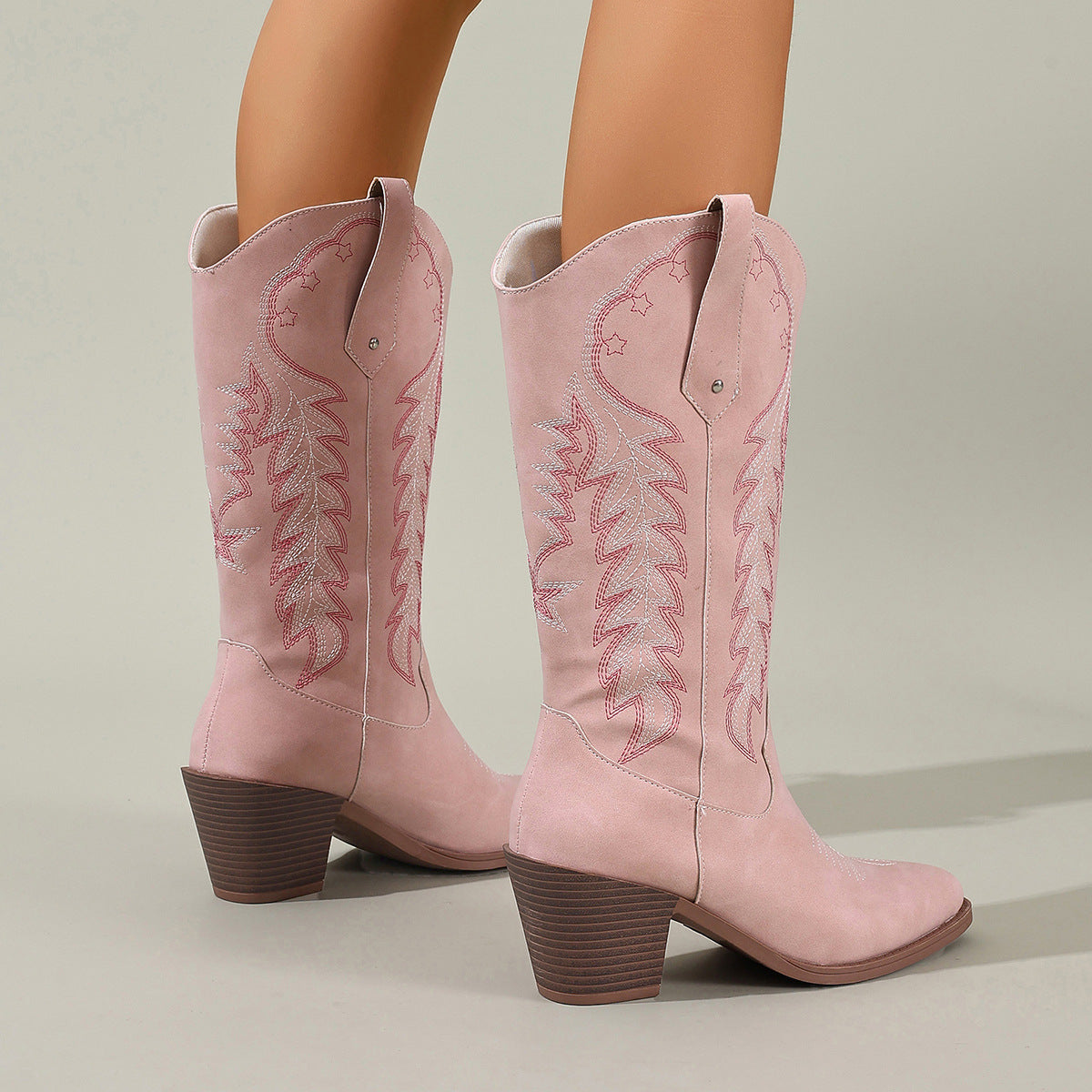 Botas Altas Slim de Corte Recto con Tacón Alto y Suela Gruesa – Mujer