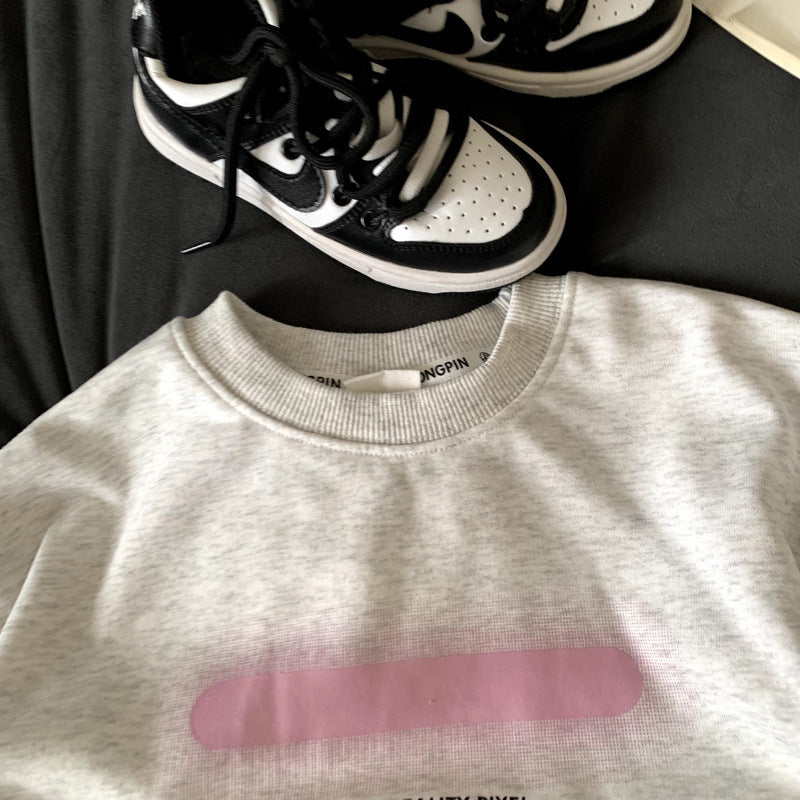 Loose sweatshirt girls' sweatpants two-piece set
