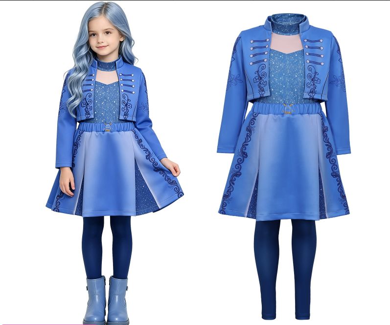 Chloe Cosplay Costume for Girls Blue Suit Dress Set from The Descendants 5 Star Wars Legacy
