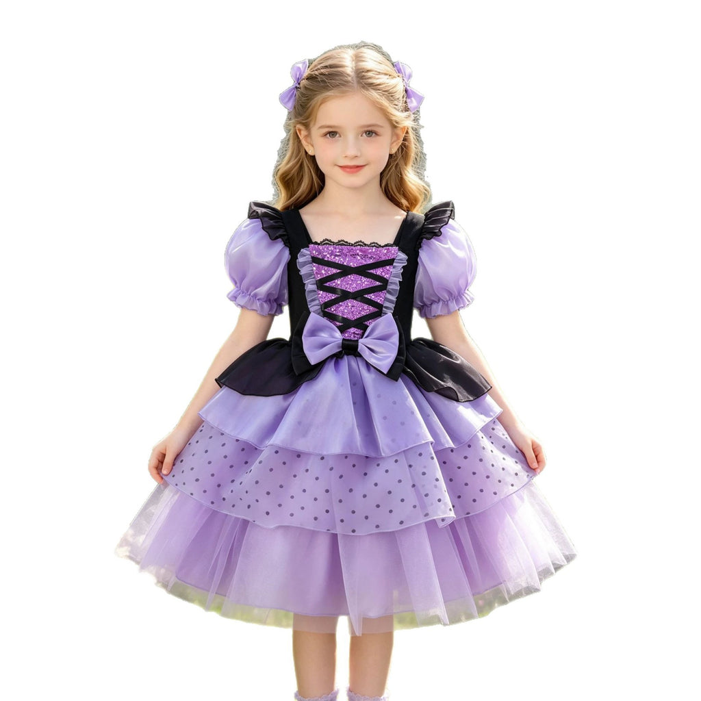 Lolita Dress for Girls Summer New Heart-shaped Purple Sweet and Cool Princess Formal Dress Halloween Dress
