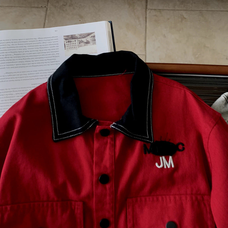 Boys' jacket contrasting collar children's clothing