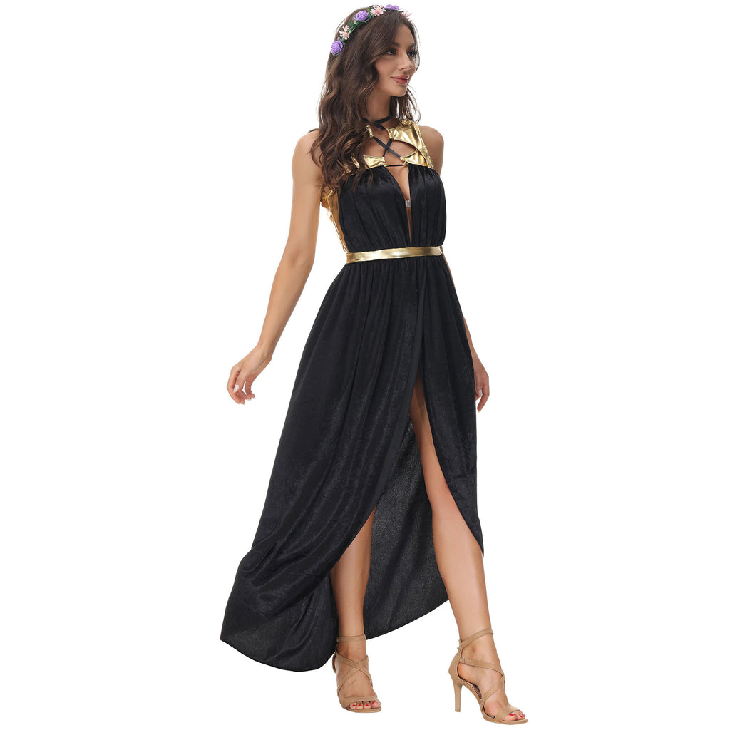 Halloween Greek Goddess Dress Classical Mythical Robe Costume for Nightclub Bar Performance Party Cosplay