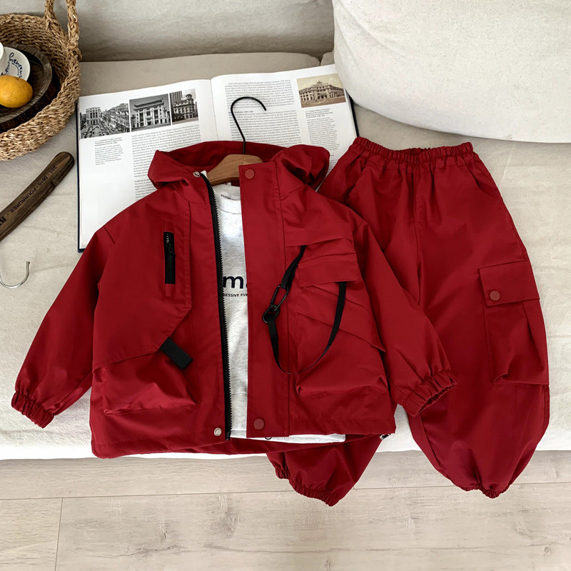Casual jacket submachine jacket two-piece pants set