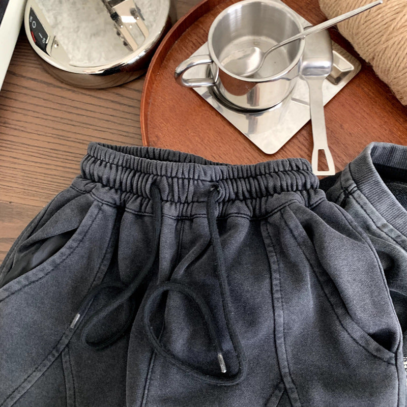 Children's autumn clothes wash off versatile sports pants
