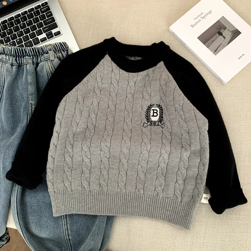 Children's knitted sweater for warmth boys' sweater