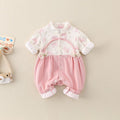 Baby Girl Long Sleeve Romper Two-Layer Bodysuit for Newborn Infant Outerwear