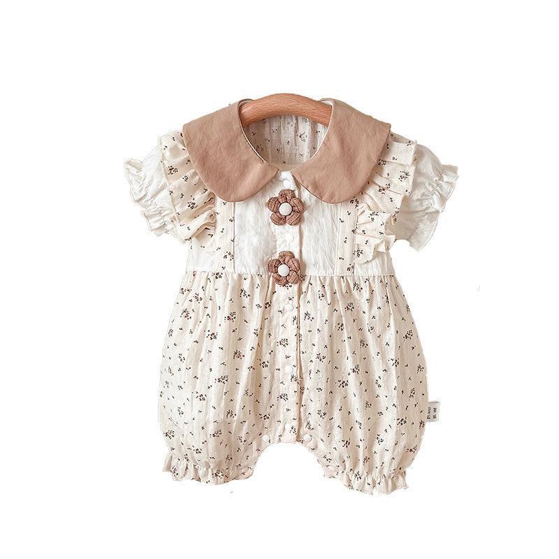 Lightweight Romper for Baby Girls, Short Sleeve