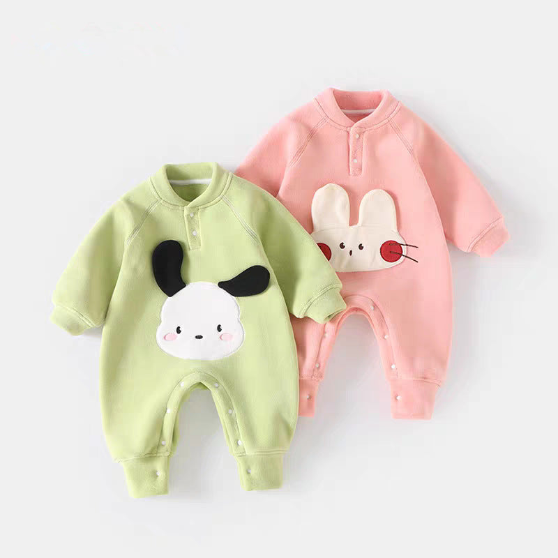 Warm Onesie, Newborn Baby Thickened Clothing, Cute Cartoon Romper