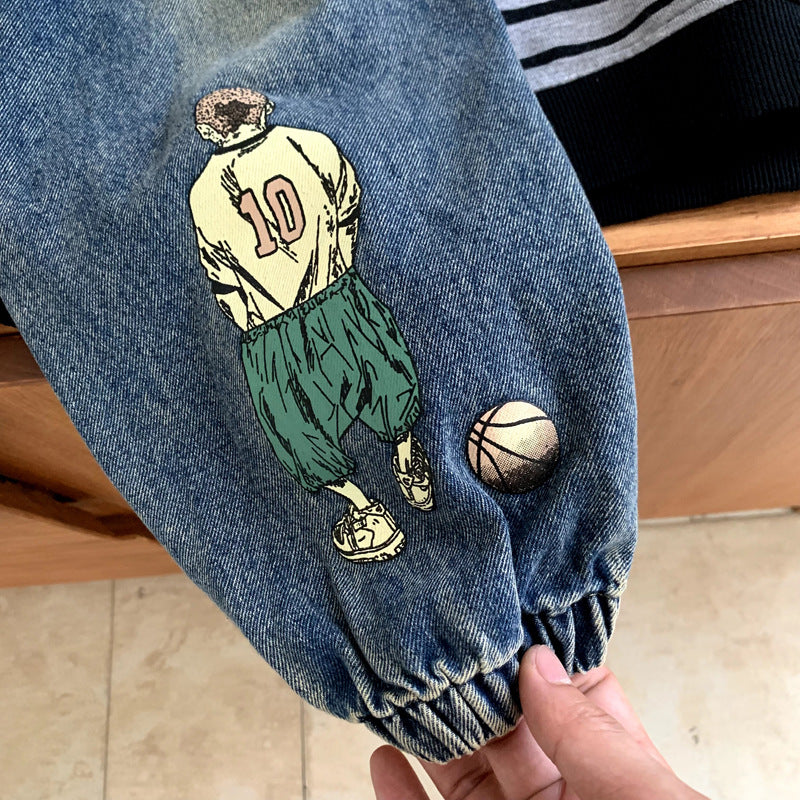 Boys' jeans autumn outfit for children