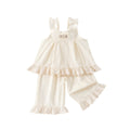 Lightweight Simple Ruffle Strap Top Set, Baby Casual Stylish Vest and Shorts Two-Piece Set