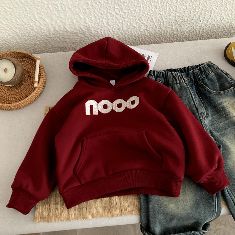Girls' Velvet Top Children's Autumn/Winter Baby Hoodie