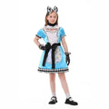 Alice in Wonderland Costume Cosplay Maid Dress for Kids - Sky Blue Lace Dress