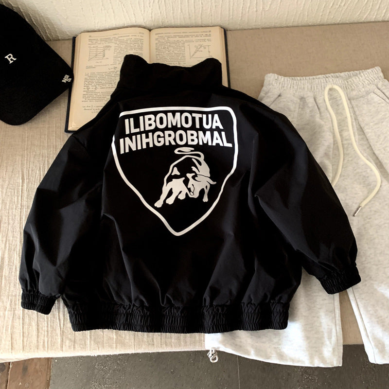 Letter printed waterproof submachine jacket