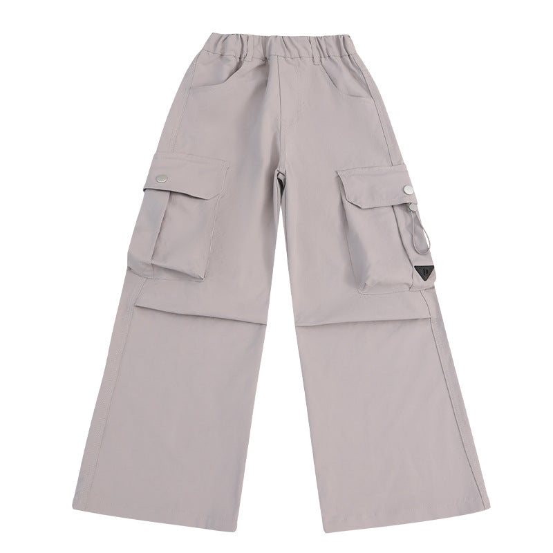 Casual Wide Leg Cargo Pants for Girls