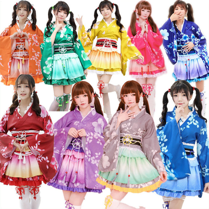 All Members LoveLive Summer Festival Yukata Kimono Modified Short Style Gokuraku Joudo Dance Cosplay Daily Wear Clothing