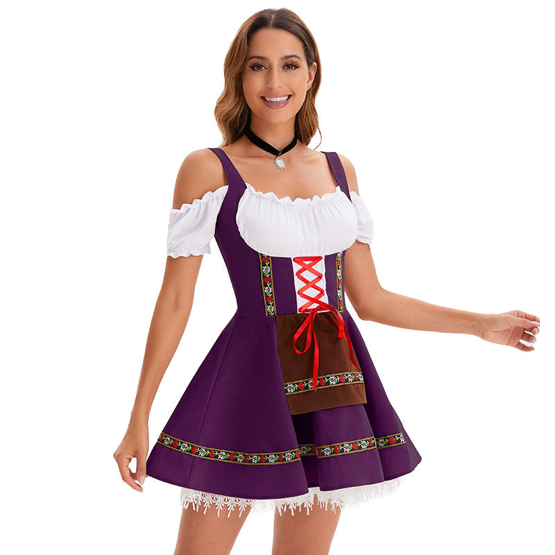 Foreign Trade Adult Women Oktoberfest Costume Carnival Party Beer Girl Handmaid Uniform dress suit Women's Clothing