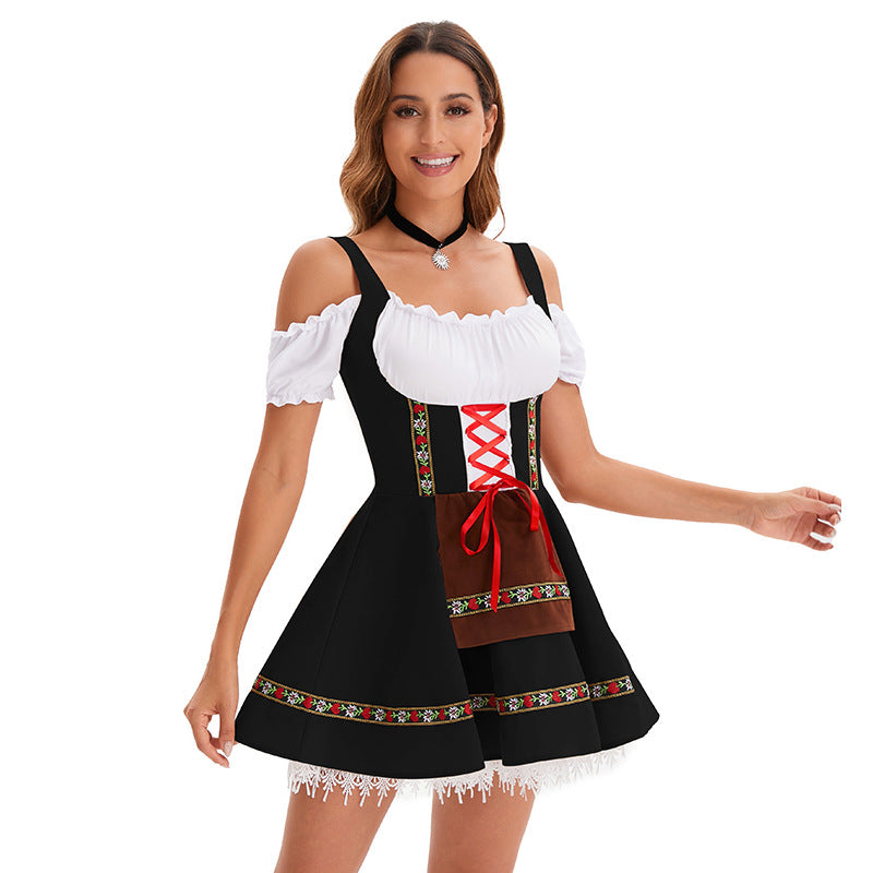 Foreign Trade Adult Women Oktoberfest Costume Carnival Party Beer Girl Handmaid Uniform dress suit Women's Clothing
