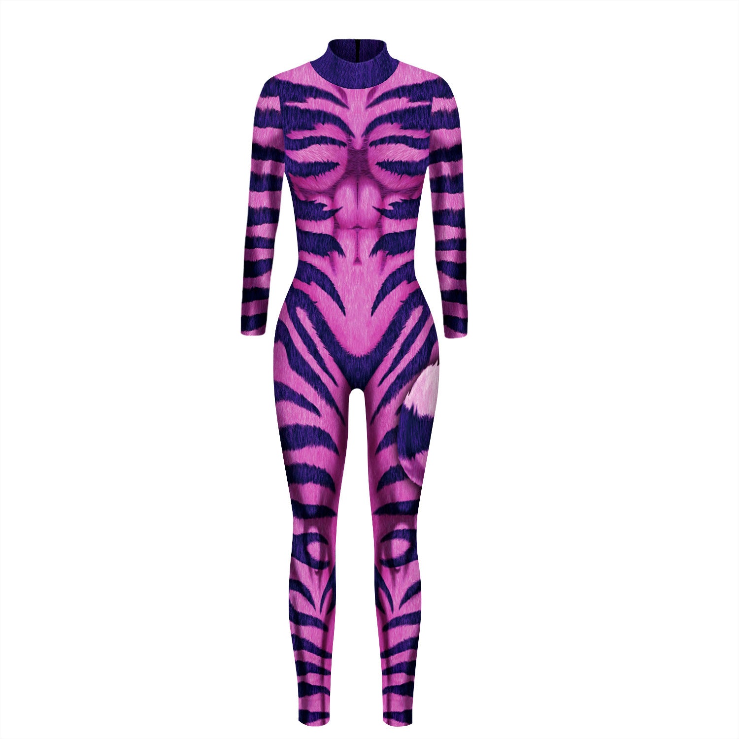 Cross-border popular skeleton ghost clothing 3D digital printing Halloween cosplay play clothing women's tight jumpsuit