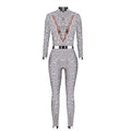 Cross-border popular skeleton ghost clothing 3D digital printing Halloween cosplay play clothing women's tight jumpsuit