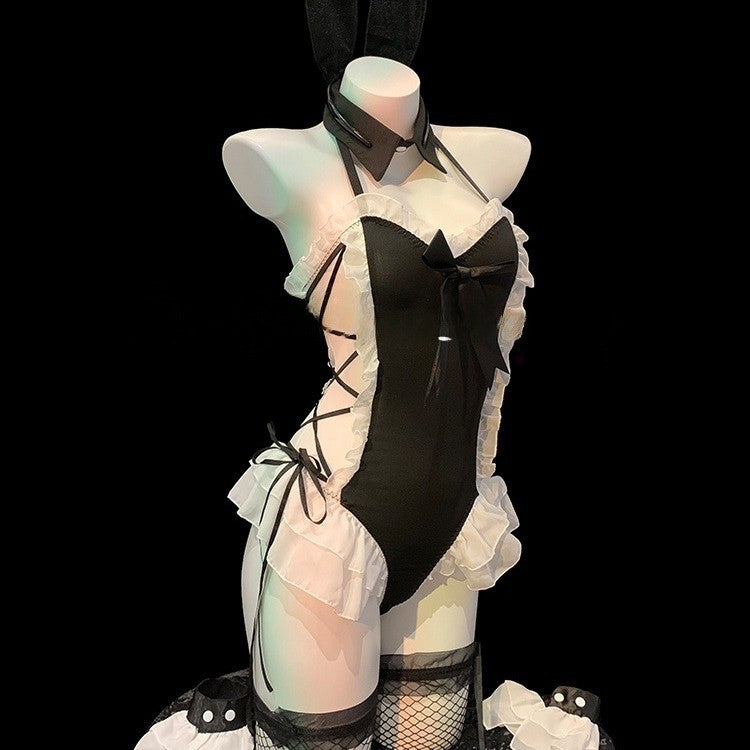 Sexy Hot Girl Cos Maid Costume Pure Lust Style Role Play Jumpsuit Nightgown Qqny Intimates High-End