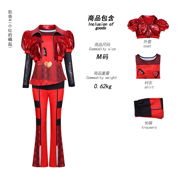 Halloween Descendants 4 Movies Same Four-Piece Suit Foreign Trade Children's Dress Women's Clothing Red Stage Performance Costume