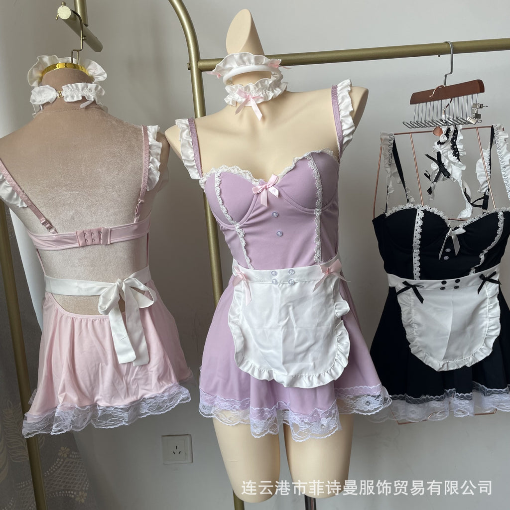 Sexy Lingerie with Underwire and Padded Bras, Cute Maid Pure Desire Uniform, Sexy Outfit, Small Bust Friendly Cosplay