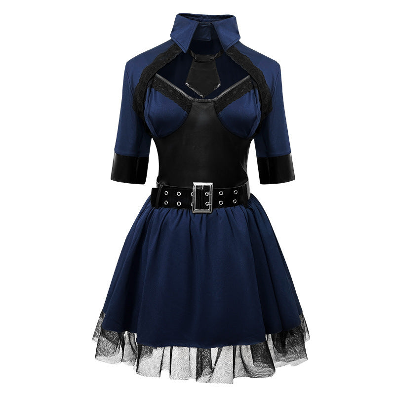 2025 New Halloween Female Police Uniform Nightclub Party Role Play Police Uniform Sexy Stage Performance Costume