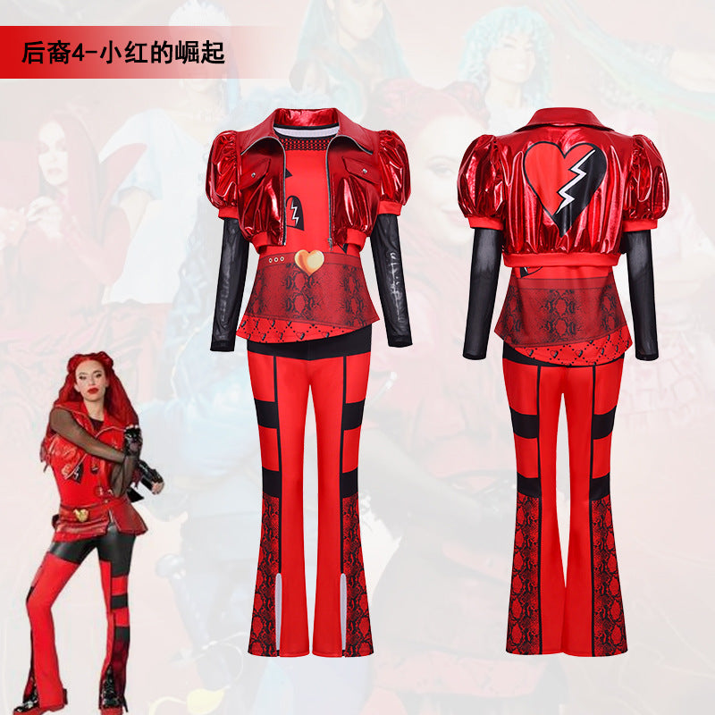 Halloween Descendants 4 Movies Same Four-Piece Suit Foreign Trade Children's Dress Women's Clothing Red Stage Performance Costume