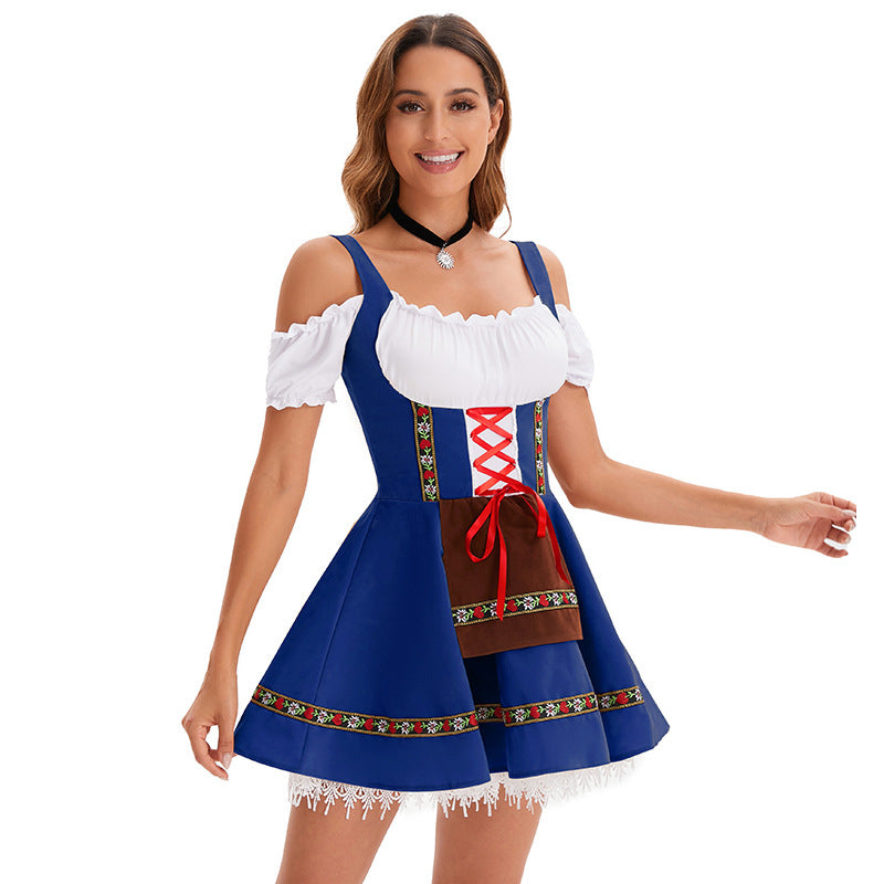 Foreign Trade Adult Women Oktoberfest Costume Carnival Party Beer Girl Handmaid Uniform dress suit Women's Clothing