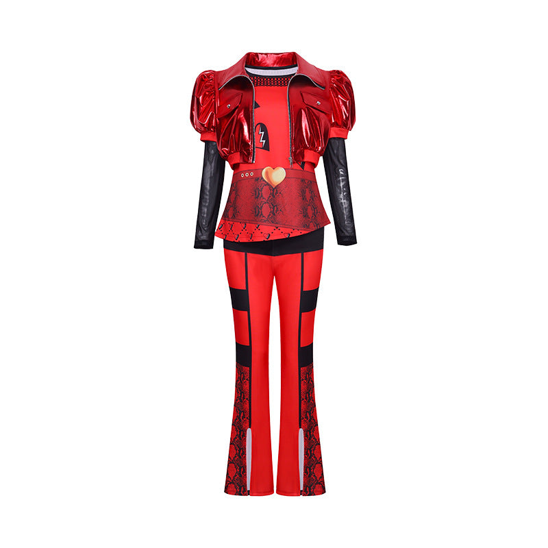 Halloween Descendants 4 Movies Same Four-Piece Suit Foreign Trade Children's Dress Women's Clothing Red Stage Performance Costume