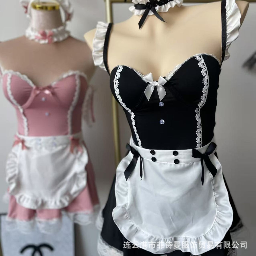Sexy Lingerie with Underwire and Padded Bras, Cute Maid Pure Desire Uniform, Sexy Outfit, Small Bust Friendly Cosplay