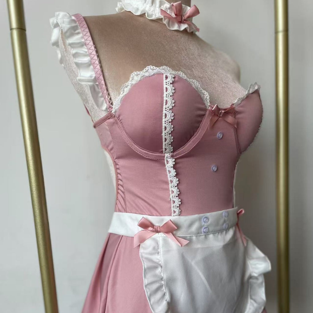 Sexy Lingerie with Underwire and Padded Bras, Cute Maid Pure Desire Uniform, Sexy Outfit, Small Bust Friendly Cosplay