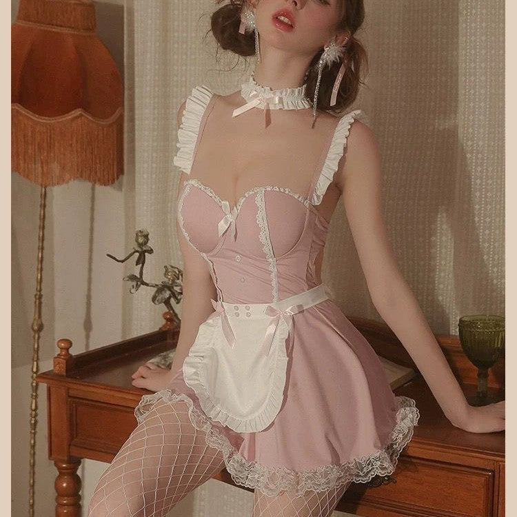 Sexy Lingerie with Underwire and Padded Bras, Cute Maid Pure Desire Uniform, Sexy Outfit, Small Bust Friendly Cosplay