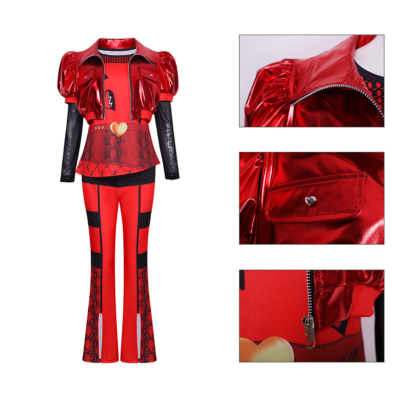 Halloween Descendants 4 Movies Same Four-Piece Suit Foreign Trade Children's Dress Women's Clothing Red Stage Performance Costume