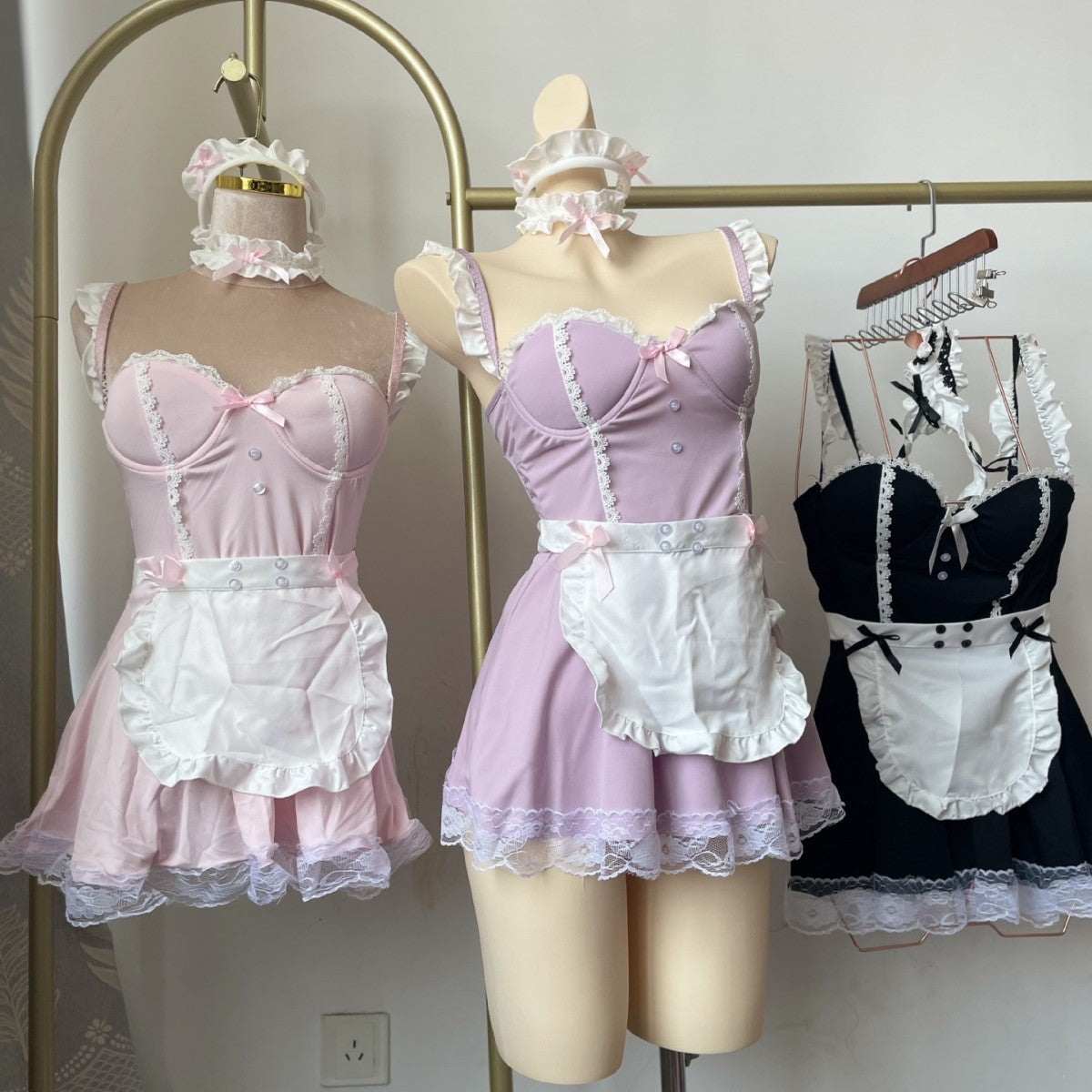 Sexy Lingerie with Underwire and Padded Bras, Cute Maid Pure Desire Uniform, Sexy Outfit, Small Bust Friendly Cosplay