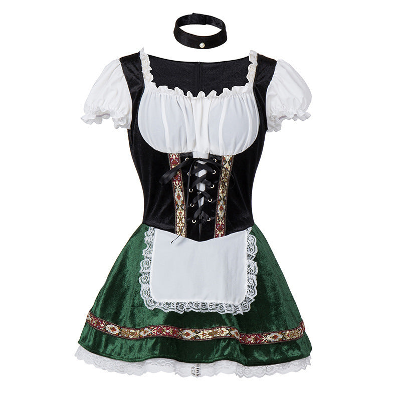 Foreign Trade Adult Women Oktoberfest Costume Carnival Party Beer Girl Handmaid Uniform dress suit Women's Clothing