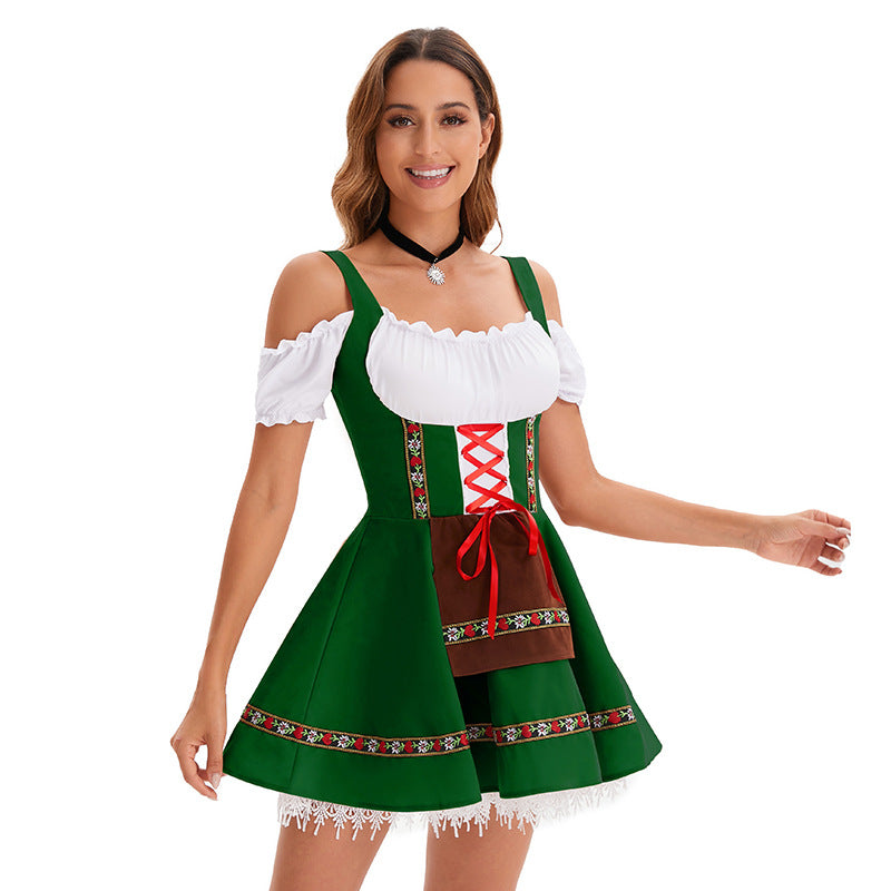 Foreign Trade Adult Women Oktoberfest Costume Carnival Party Beer Girl Handmaid Uniform dress suit Women's Clothing