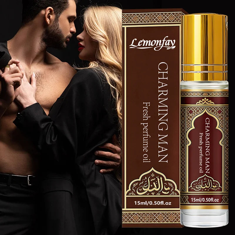Lemonfay Charming Man Fresh Perfume Oil | Arabian Style Masculine Scent | Long-Lasting Portable Roll-On Fragrance For Men 15ml