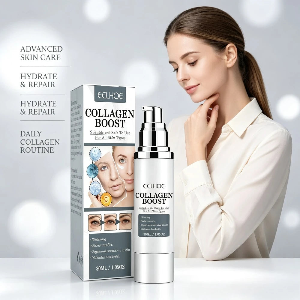 Collagen Boost Serum Whitening Anti-Wrinkle Reduce Fine Lines Deep Moisturizing Repair Maintain Healthy Facial Care 30ml